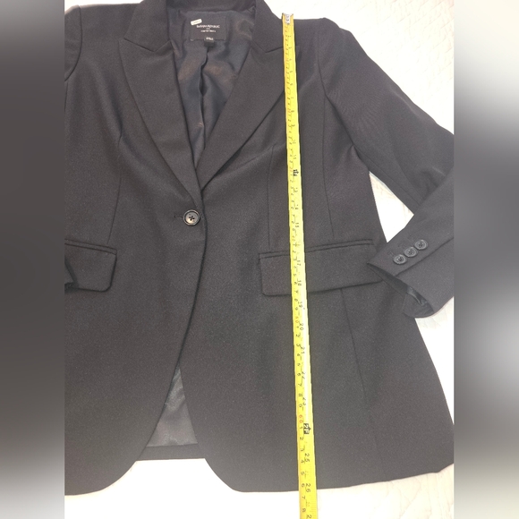 🤩Host Pick❤️Banana Republic Sculpted Stretch Black Blazer Women's Size 8P - Picture 5 of 9